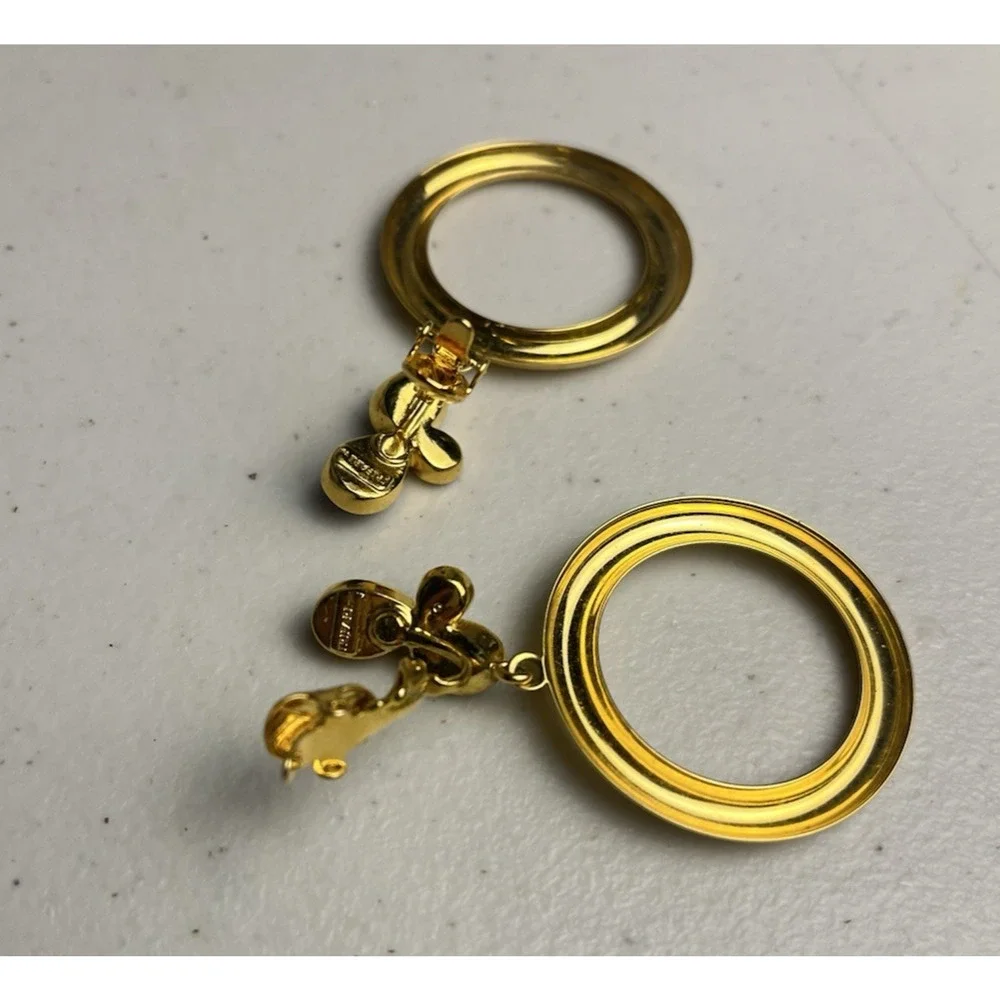 Trifari Clip On Earrings Lot Jelly Cabochon Door Knockers Starburst Gold Tone